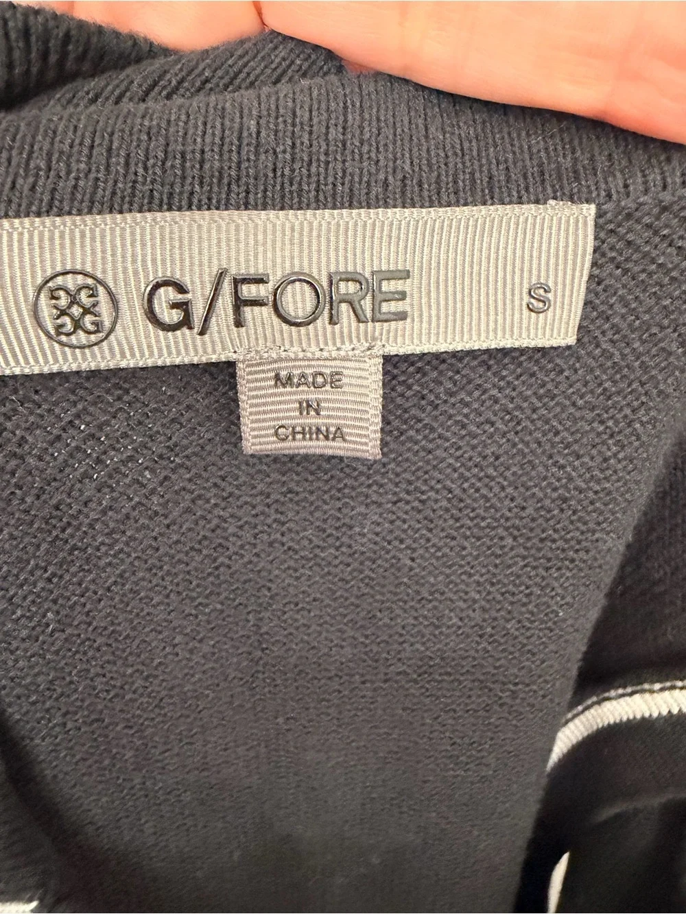 G/FORE Knit Polo White Trim Mini Dress Black Size Small